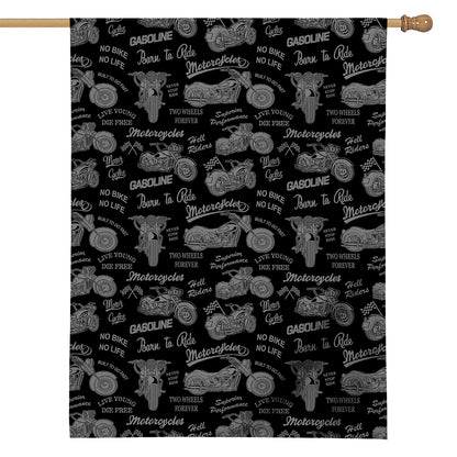 Motorcycle Quote Pattern Print House Flag