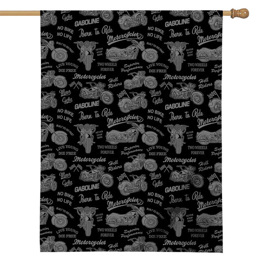 Motorcycle Quote Pattern Print House Flag