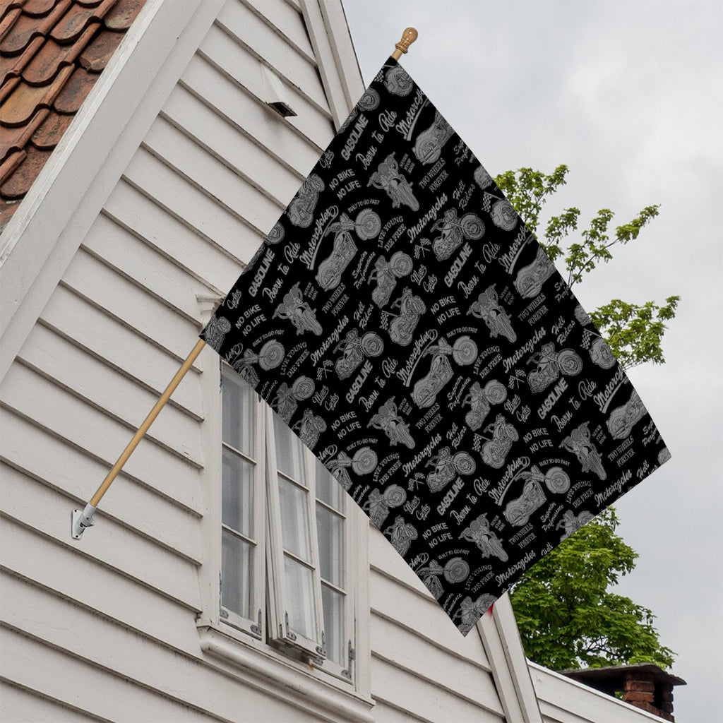 Motorcycle Quote Pattern Print House Flag