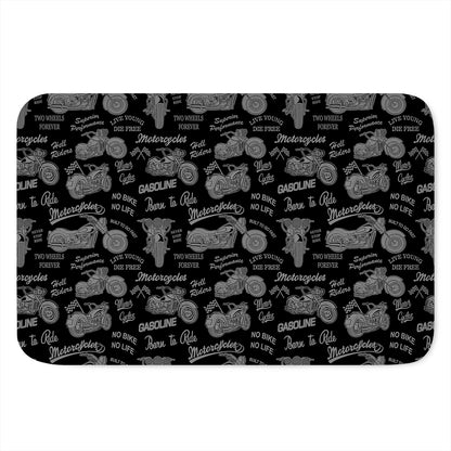 Motorcycle Quote Pattern Print Indoor Door Mat