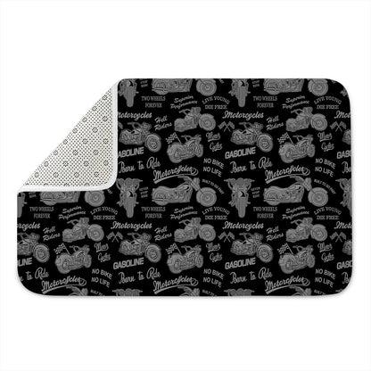 Motorcycle Quote Pattern Print Indoor Door Mat