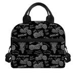 Motorcycle Quote Pattern Print Insulated Lunch Bag
