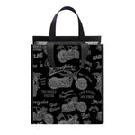 Motorcycle Quote Pattern Print Insulated Lunch Tote