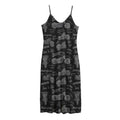 Motorcycle Quote Pattern Print Jersey Midi Cami Dress