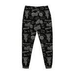 Motorcycle Quote Pattern Print Jogger Pants