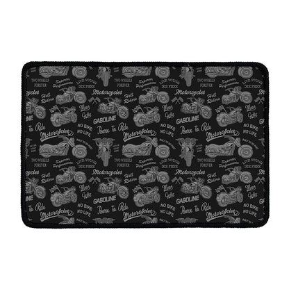 Motorcycle Quote Pattern Print Kitchen Mat