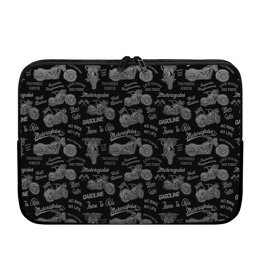 Motorcycle Quote Pattern Print Laptop Sleeve