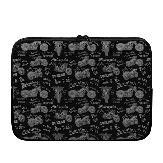 Motorcycle Quote Pattern Print Laptop Sleeve