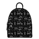 Motorcycle Quote Pattern Print Leather Backpack