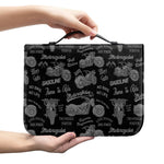 Motorcycle Quote Pattern Print Leather Bible Cover