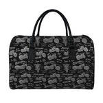 Motorcycle Quote Pattern Print Leather Duffle Bag