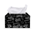 Motorcycle Quote Pattern Print Leather Tissue Box Cover