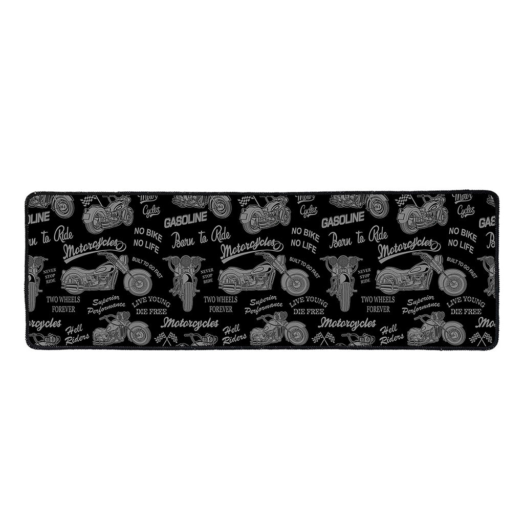 Motorcycle Quote Pattern Print Long Kitchen Mat