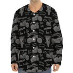 Motorcycle Quote Pattern Print Long Sleeve Baseball Jersey