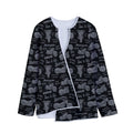 Motorcycle Quote Pattern Print Long Sleeve Short Coat