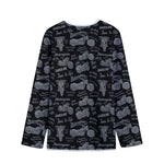 Motorcycle Quote Pattern Print Long Sleeve Short Coat