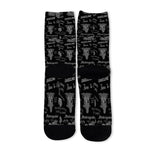 Motorcycle Quote Pattern Print Long Socks