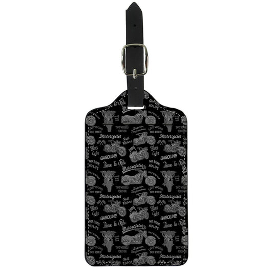 Motorcycle Quote Pattern Print Luggage Tag
