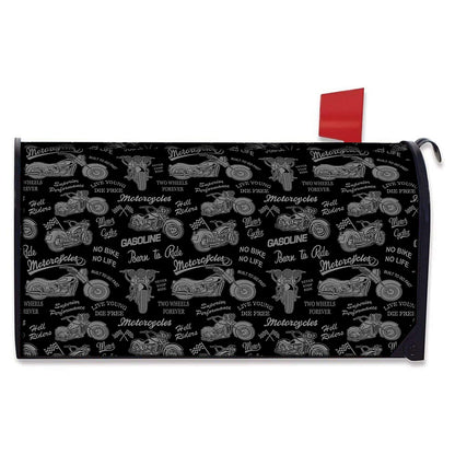 Motorcycle Quote Pattern Print Mailbox Cover