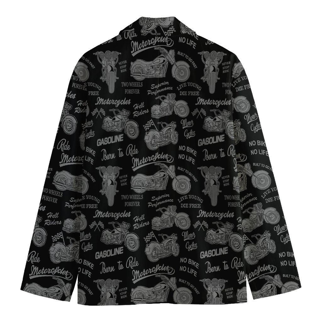 Motorcycle Quote Pattern Print Men's Blazer