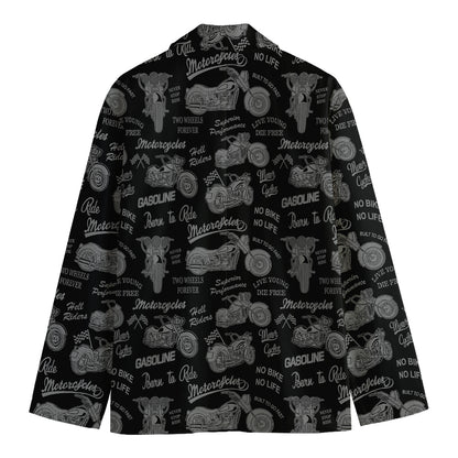 Motorcycle Quote Pattern Print Men's Blazer