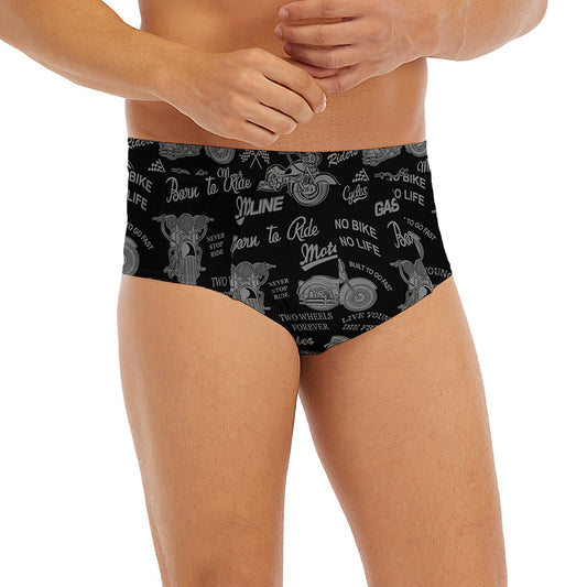 Motorcycle Quote Pattern Print Men's Briefs