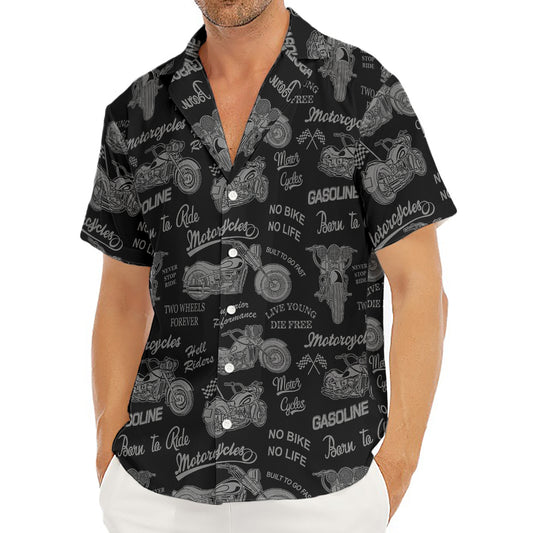 Motorcycle Quote Pattern Print Men's Deep V-Neck Shirt
