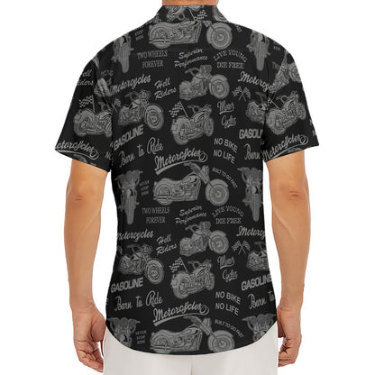 Motorcycle Quote Pattern Print Men's Deep V-Neck Shirt