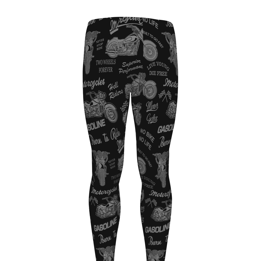 Motorcycle Quote Pattern Print Men's leggings