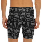 Motorcycle Quote Pattern Print Men's Long Boxer Briefs