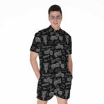 Motorcycle Quote Pattern Print Men's Rompers