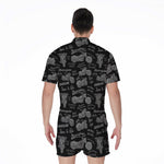 Motorcycle Quote Pattern Print Men's Rompers