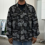 Motorcycle Quote Pattern Print Men's Shirt Jacket