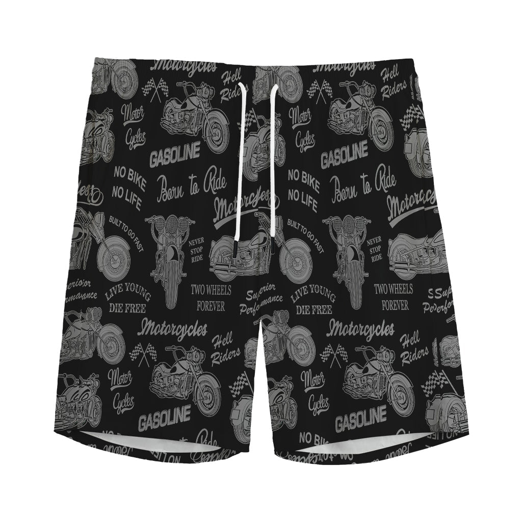 Motorcycle Quote Pattern Print Men's Sports Shorts