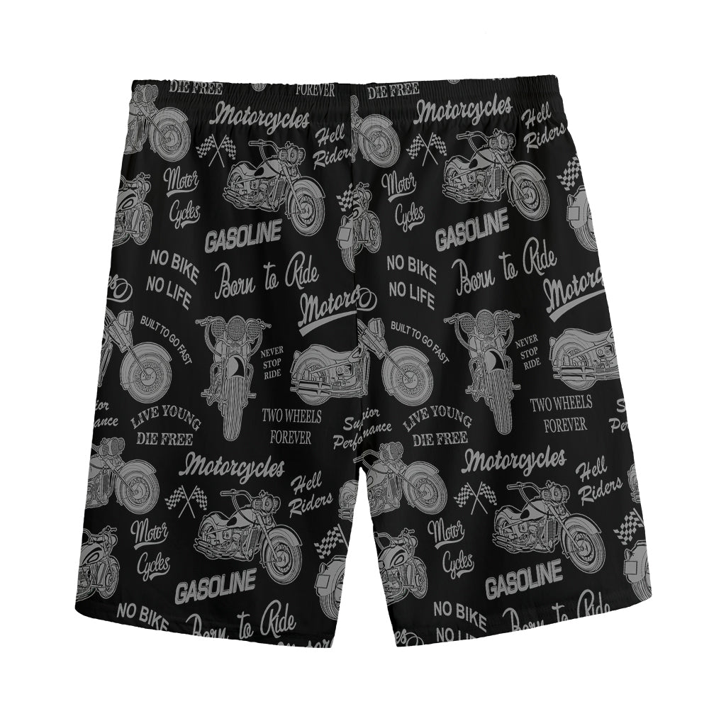 Motorcycle Quote Pattern Print Men's Sports Shorts