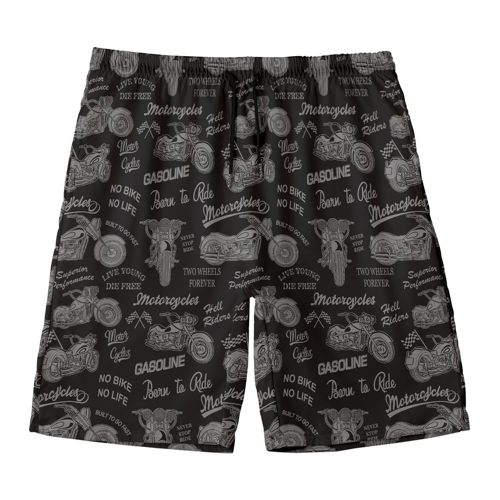 Motorcycle Quote Pattern Print Men's Swim Trunks