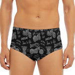 Motorcycle Quote Pattern Print Men's Triangle Swim Briefs
