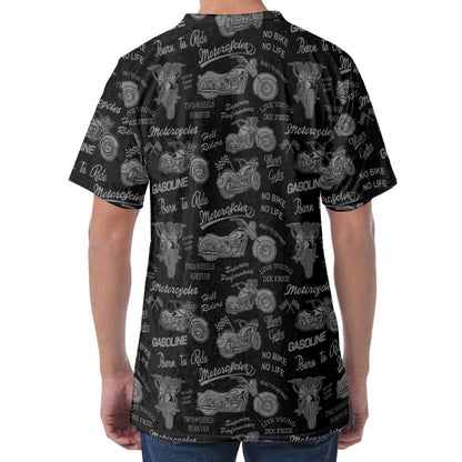 Motorcycle Quote Pattern Print Men's Velvet T-Shirt