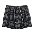 Motorcycle Quote Pattern Print Mesh Shorts