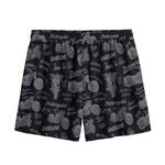 Motorcycle Quote Pattern Print Mesh Shorts