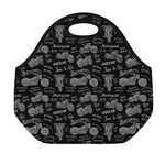 Motorcycle Quote Pattern Print Neoprene Lunch Bag