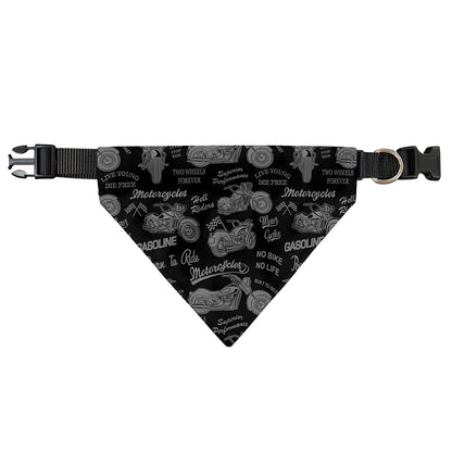 Motorcycle Quote Pattern Print Over The Collar Dog Bandana