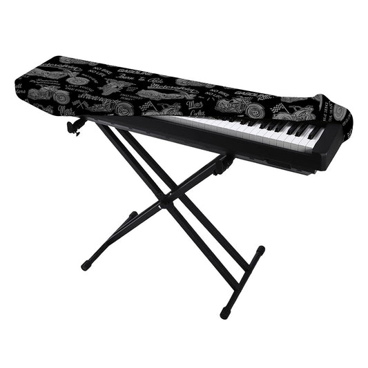Motorcycle Quote Pattern Print Piano Keyboard Cover