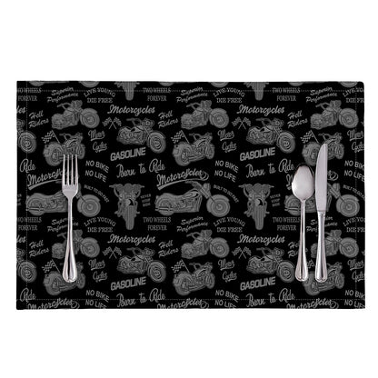 Motorcycle Quote Pattern Print Placemat