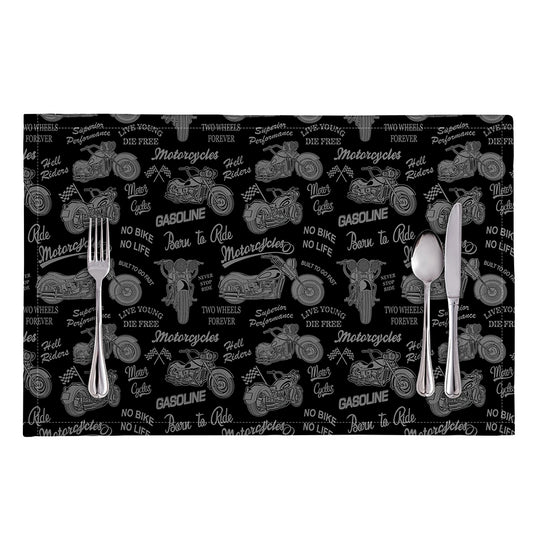 Motorcycle Quote Pattern Print Placemat