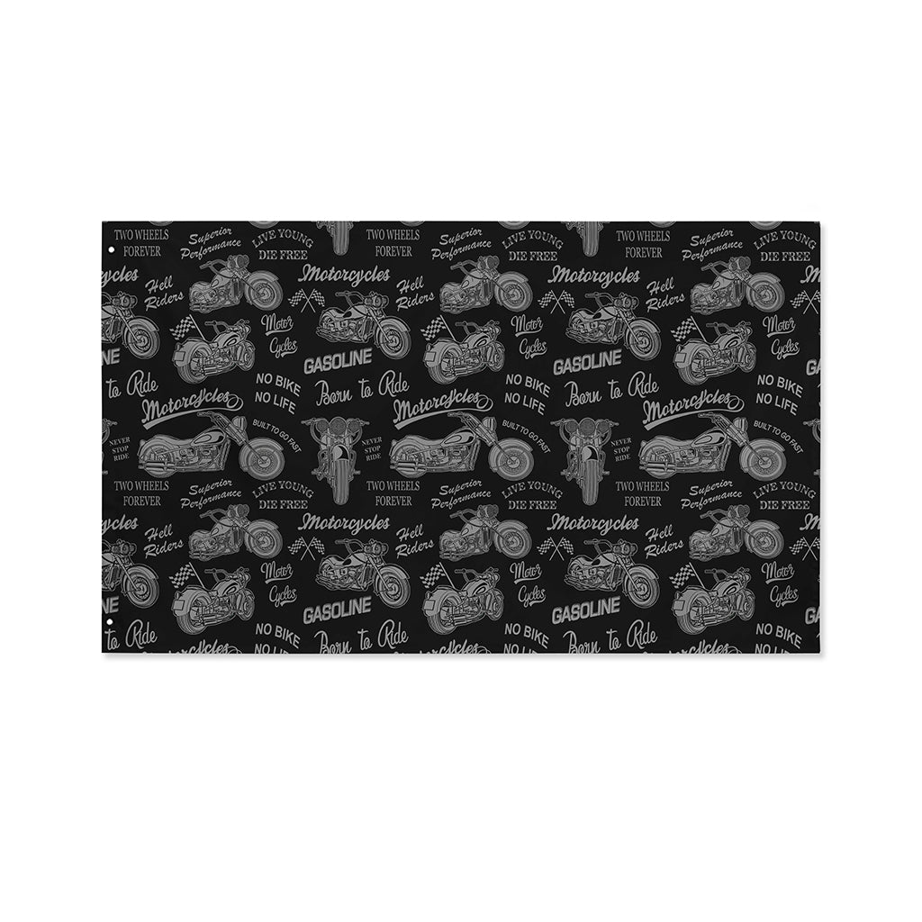 Motorcycle Quote Pattern Print Polyester Flag