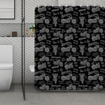 Motorcycle Quote Pattern Print Polyester Shower Curtain