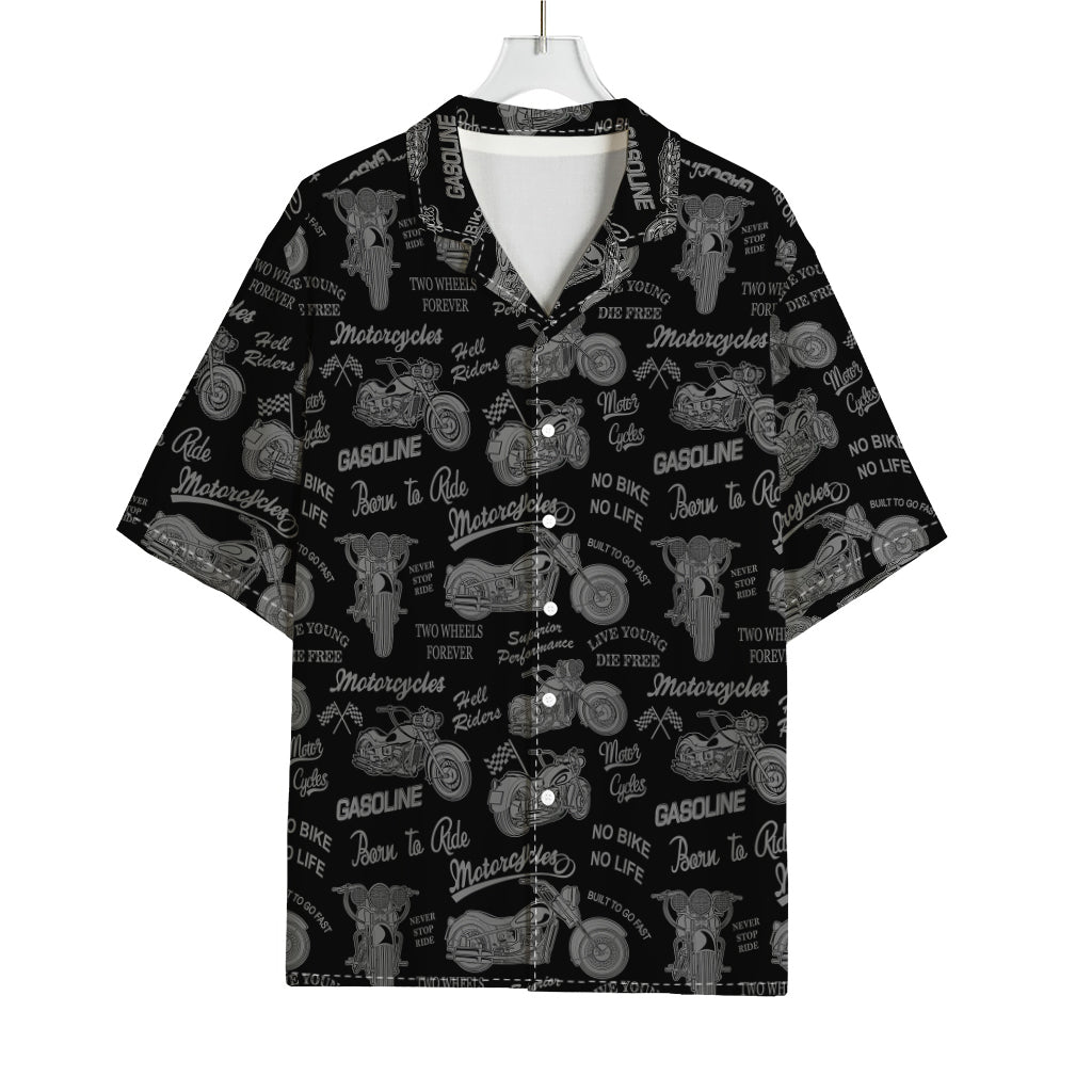 Motorcycle Quote Pattern Print Rayon Hawaiian Shirt