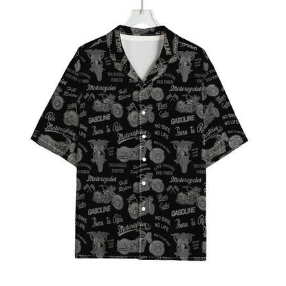 Motorcycle Quote Pattern Print Rayon Hawaiian Shirt