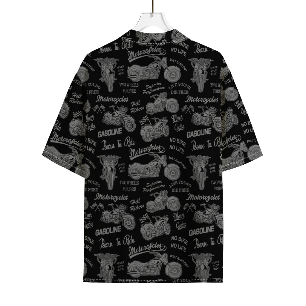 Motorcycle Quote Pattern Print Rayon Hawaiian Shirt